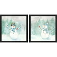 thumbnail image 1 of Great Art Now Let it Snow Blue Snowman by Cynthia Coulter, 2 Piece Framed Art Set Each 13"W x 13"H, 1 of 3