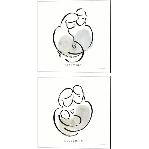 Great Art Now Lines of Life B by Lisa Audit 2 Piece Canvas Art Set Each 14"W x 14H"