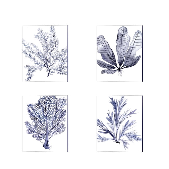 Great Art Now Living Under Sea by Melissa Wang 4 Piece Canvas Art Set Each 12"W x 15"H