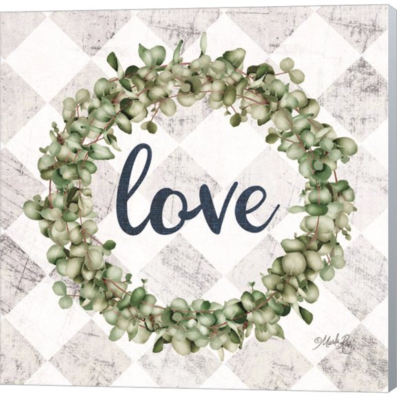 Great Art Now Love Eucalyptus Wreath by Marla Rae, Canvas Wall Art, 24W x 24H