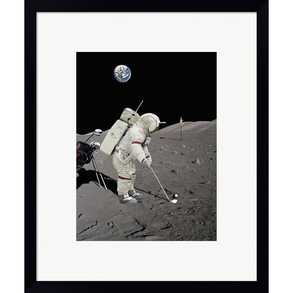 Great Art Now Lunar Golf (NASA) by Astrolabs, Framed Wall Art, 15W x 18H