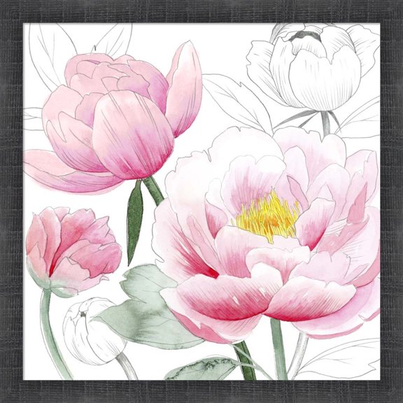 Great Art Now May Peonies I by Grace Popp, Framed Wall Art, 17.5W x 17.5H
