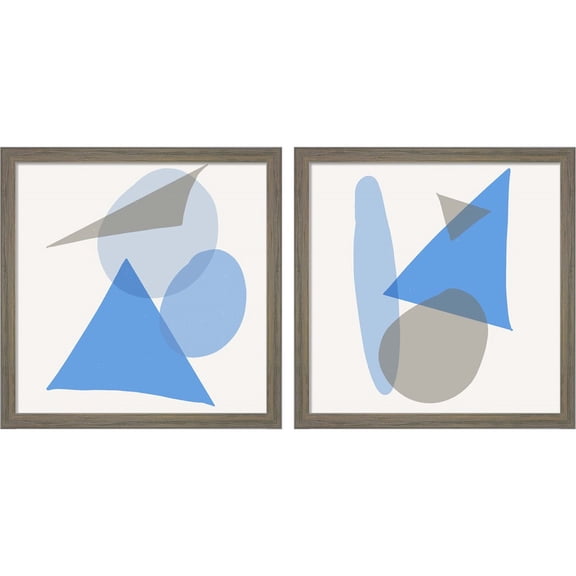 Great Art Now Mindful Blue by Susan Bryant, 2 Piece Framed Art Set Each 13"W x 13H