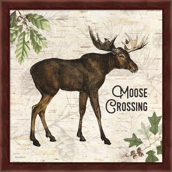 Great Art Now Moose Crossing by Lettered & Lined, Framed Wall Art, 13.25W x 13.25H