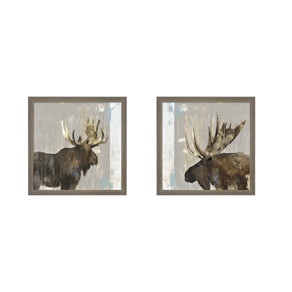 Great Art Now Moose Tails by Aimee Wilson, 2 Piece Framed Art Set Each 13.5W x 13.5H