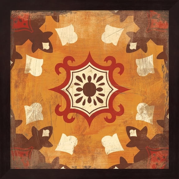 Great Art Now Moroccan Tiles Spice III by Cleonique Hilsaca Framed Wall Art 13"W x 13"H
