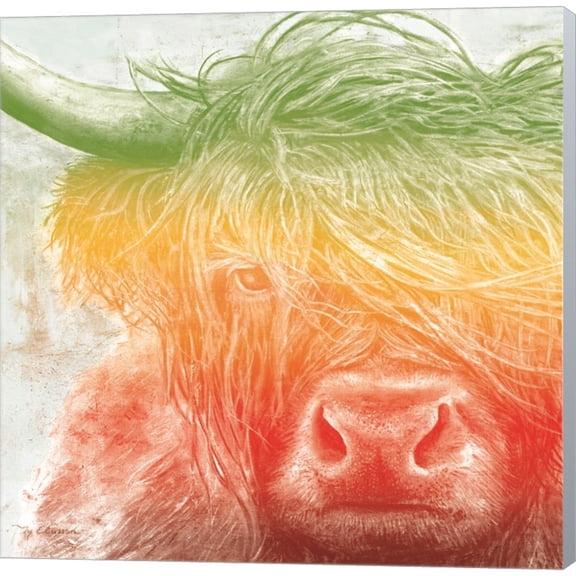 Great Art Now Norwegian Bison rainbow by Marie-Elaine Cusson, Canvas Wall Art, 12W x 12H