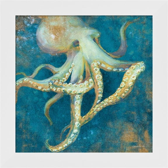 Great Art Now Ocean Octopus by Danhui Nai, Framed Wall Art, 14W x 14H