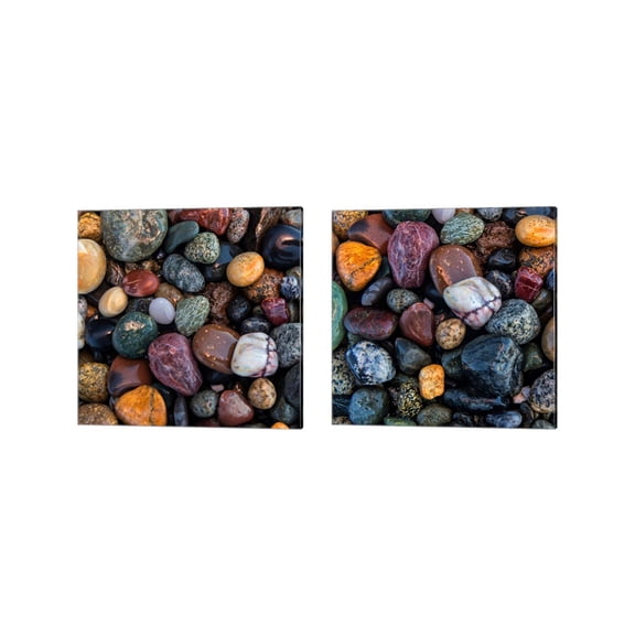 Great Art Now Ocean Rocks by Andy Amos 2 Piece Canvas Art Set Each 14"W x 14"H