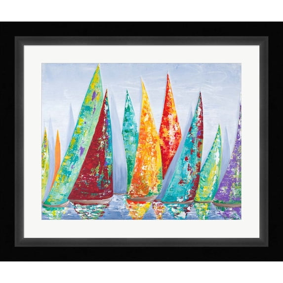 Great Art Now Offshore Sailboat Race by Gina Ritter, Framed Wall Art, 28W x 23.5H