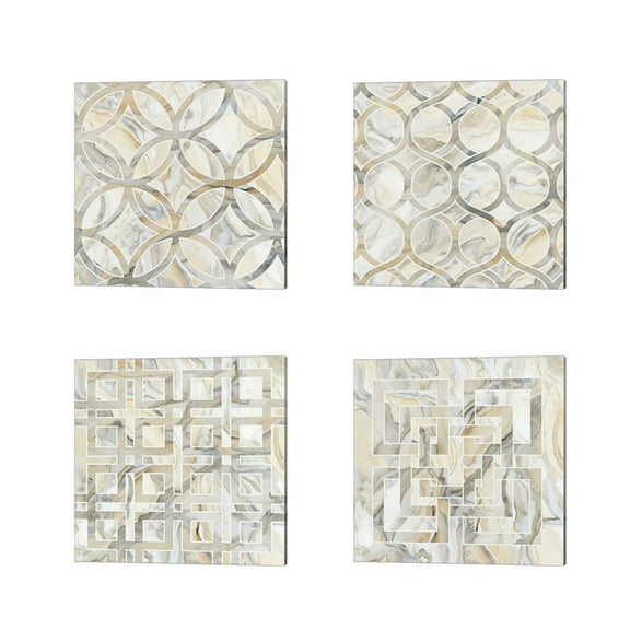 Great Art Now Onyx by Debbie Banks 4 Piece Canvas Art Set Each 14W x 14H