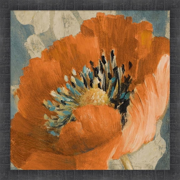 Great Art Now Orange Poppy by Lanie Loreth, Framed Wall Art, 17.5W x 17.5H