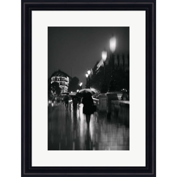 Great Art Now Paris in The Rain by Carina Okula, Framed Wall Art, 19.25W x 25.25H