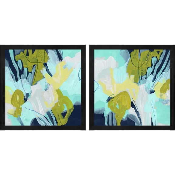 Great Art Now Pistil by June Erica Vess, 2 Piece Framed Art Set Each 13"W x 13"H
