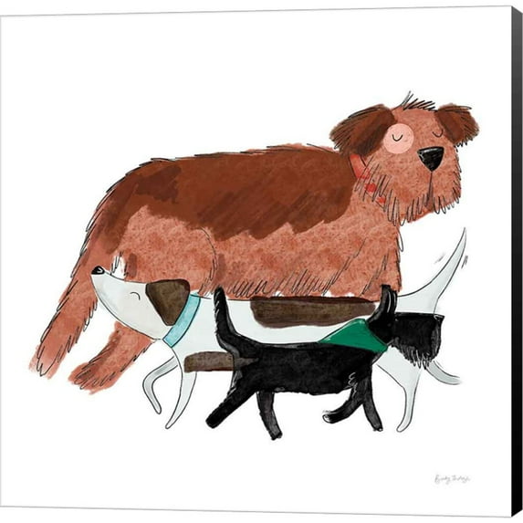 Great Art Now Playful Pets Dogs II by Becky Thorns, Canvas Wall Art, 12W x 12H