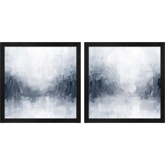 Great Art Now Polar Mist by Grace Popp, 2 Piece Framed Art Set Each 13"W x 13"H