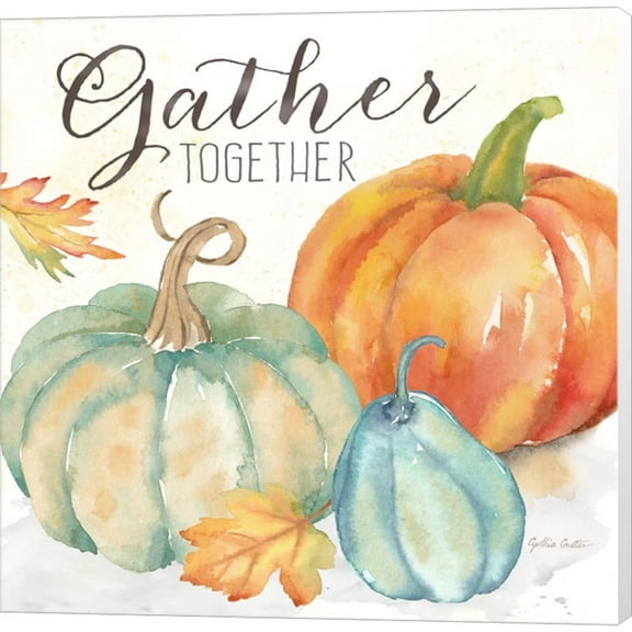Great Art Now Pumpkin Patch Sentiment II-Grateful by Cynthia Coulter, Canvas Wall Art, 12W x 12H