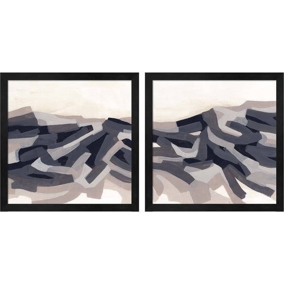 Great Art Now Puzzle Landscape by June Erica Vess, 2 Piece Framed Art Set Each 13.25"W x 13.25"H