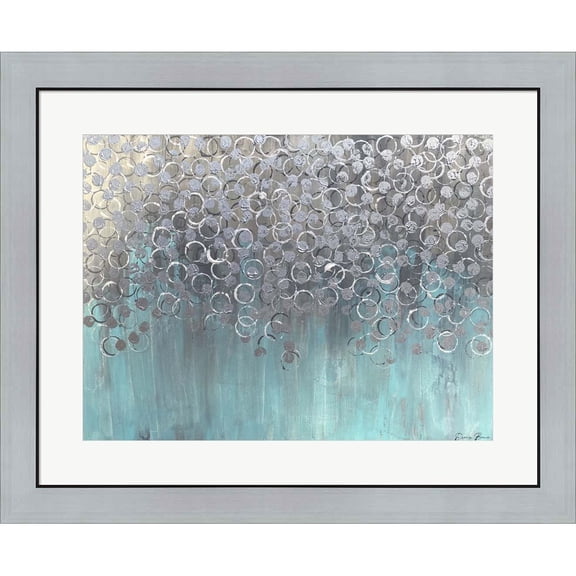 Great Art Now Raining on Aqua by Denise Brown, Framed Wall Art, 29.5W x 24.25H