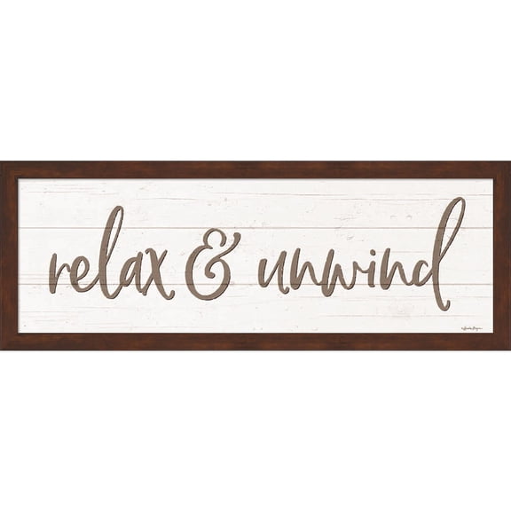 Great Art Now Relax & Unwind by Susie Boyer, Framed Wall Art, 37.5W x 14H, Typography Art
