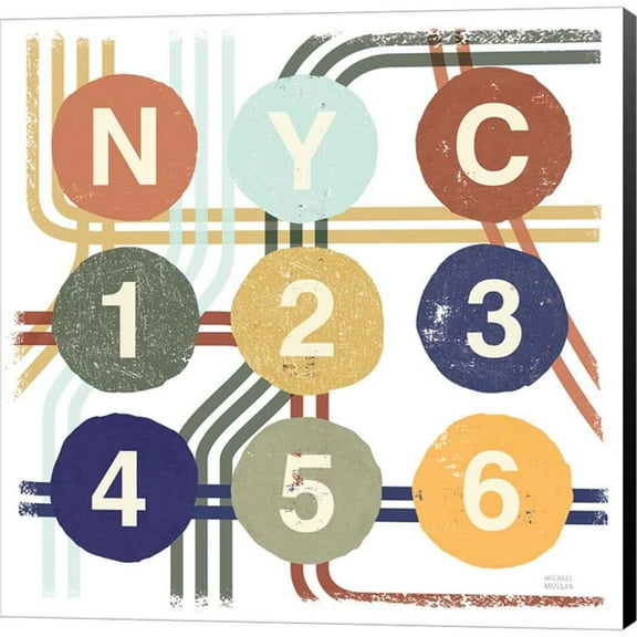 Great Art Now Retro New York CIty Life Subway by Michael Mullan, Canvas Wall Art, 24W x 24H