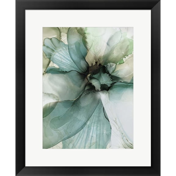 Great Art Now Sage And Teal Flowers 2 by Emma Catherine Debs, Framed Wall Art, 18.75W x 22.75H
