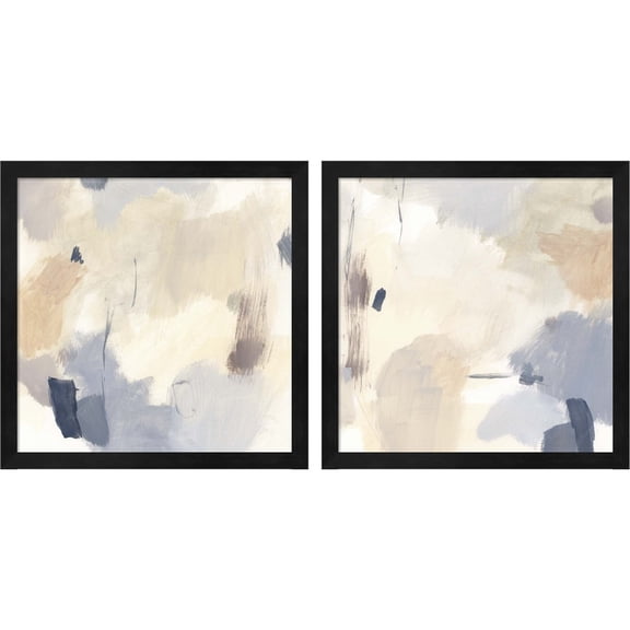 Great Art Now Sand Bath by Victoria Barnes, 2 Piece Framed Art Set Each 13"W x 13"H