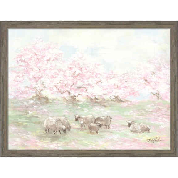 Great Art Now Sheep in Spring by Debi Coules, Framed Wall Art, 17W x 13H