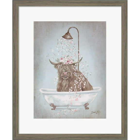 Great Art Now Showering Petals Highland by Debi Coules, Framed Wall Art, 14W x 17H