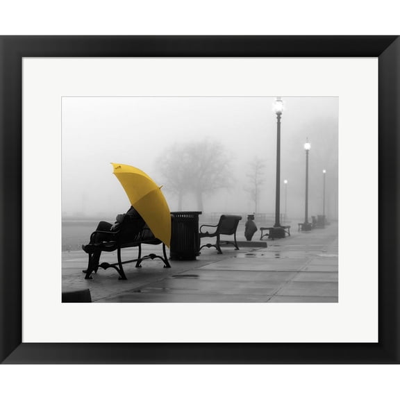 Great Art Now Sitting In The Rain by Sandro De Carvalho, Framed Wall Art, 22.75W x 18.75H