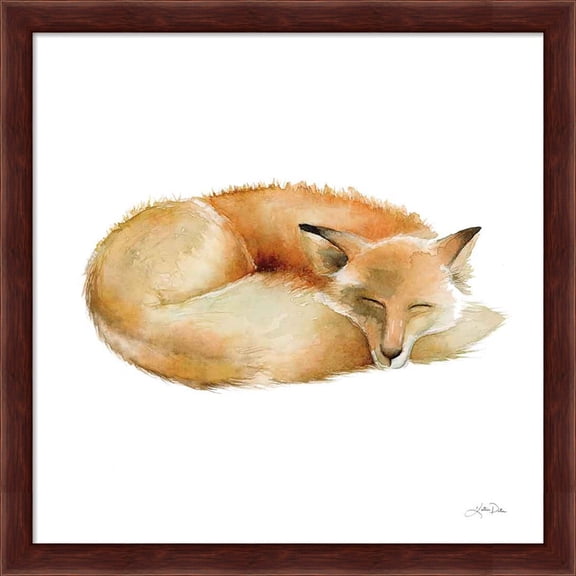 Great Art Now Sleeping Fox on White by Katrina Pete, Framed Wall Art, 13.25W x 13.25H