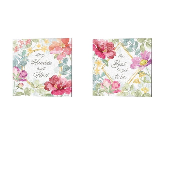 Great Art Now Springtime Bloom A by Beth Grove 2 Piece Canvas Art Set Each 14"W x 14"H
