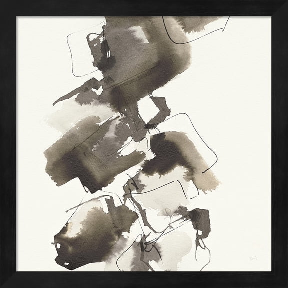 Great Art Now Stacked II Greige by Chris Paschke Framed Wall Art 13"W x 13"H