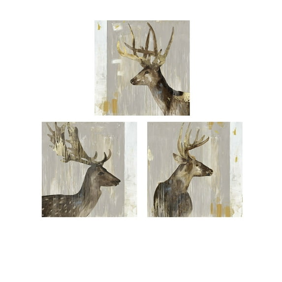 Great Art Now Stag by Aimee Wilson 3 Piece Print Art Set Each 12W x 12H