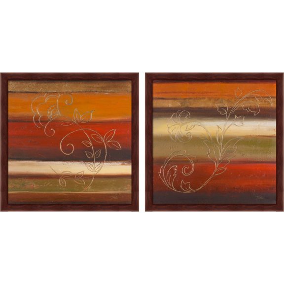 Great Art Now Sunset Fantasy by Patricia Pinto, 2 Piece Framed Art Set Each 13"W x 13"H