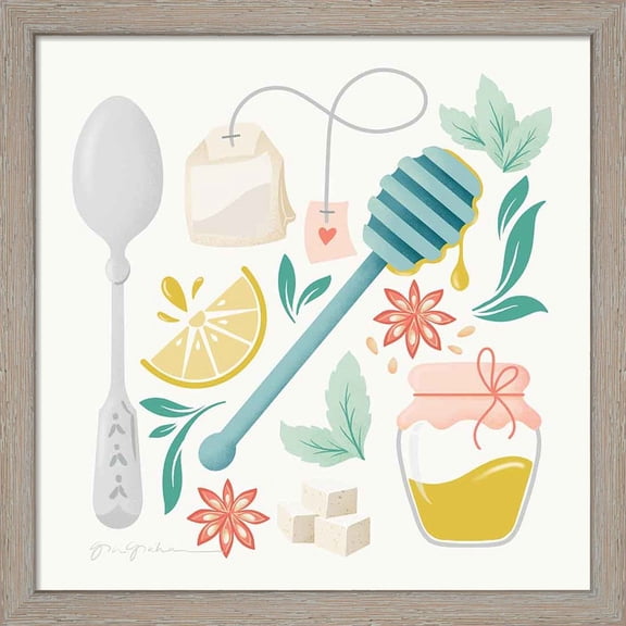 Great Art Now Tea Time III by Gia Graham, Framed Wall Art, 13W x 13H