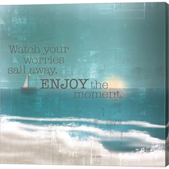 Great Art Now Textured Sentiment Beach II by Lee C, Canvas Wall Art, 12W x 12H