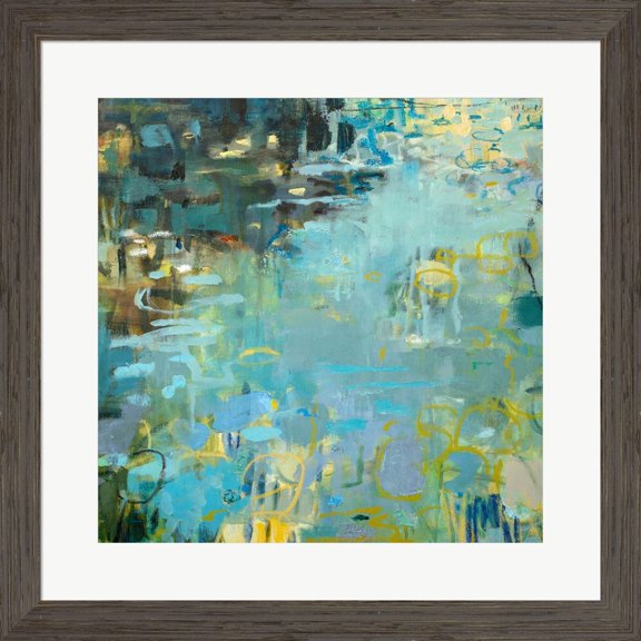 Great Art Now Tidal Pool In Blue by Kathleen Robbins, Framed Wall Art, 25.5W x 25.5H