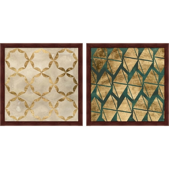 Great Art Now Tile Tableau by June Erica Vess, 2 Piece Framed Art Set Each 13.25"W x 13.25"H