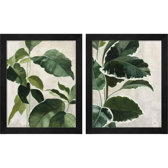 Great Art Now Tropical Study by Julia Purinton, 2 Piece Framed Art Set Each 9.25"W x 11.25"H