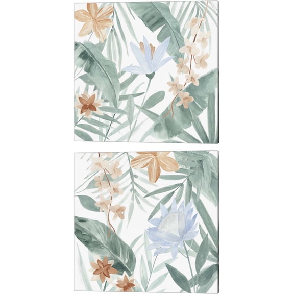 Great Art Now Tropical Welcome by Annie Warren 2 Piece Canvas Art Set Each 14W x 14H