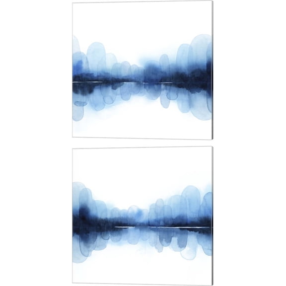 Great Art Now Ultramarine Mirror by Grace Popp 2 Piece Canvas Art Set Each 14W x 14H
