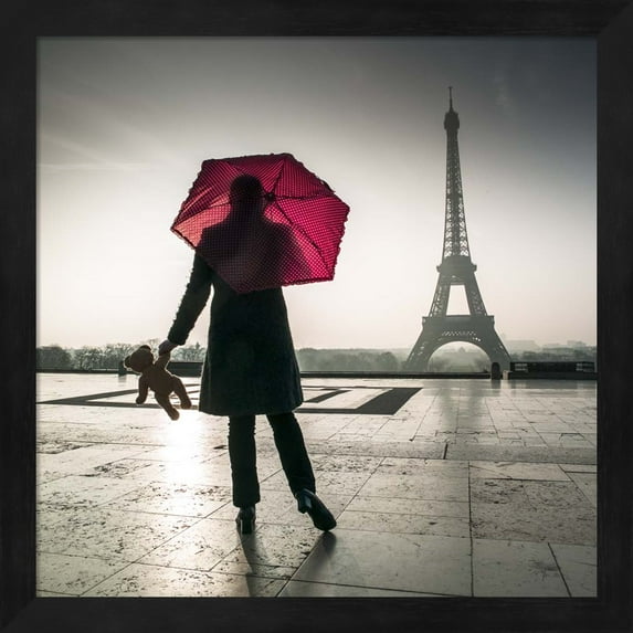 Great Art Now Under the Red Umbrella by Assaf Frank Framed Wall Art 13"W x 13"H