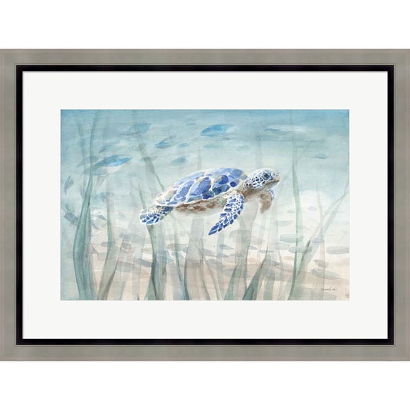 Great Art Now Undersea Turtle by Danhui Nai, Framed Wall Art, 25W x 19H, Underwater Art