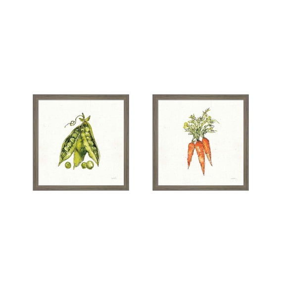 Great Art Now Veggie Market by Anne Tavoletti, 2 Piece Framed Art Set Each 13.5W x 13.5H
