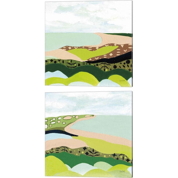 Great Art Now Vibrant Seascape by Lynn Mack 2 Piece Canvas Art Set Each 14"W x 14"H