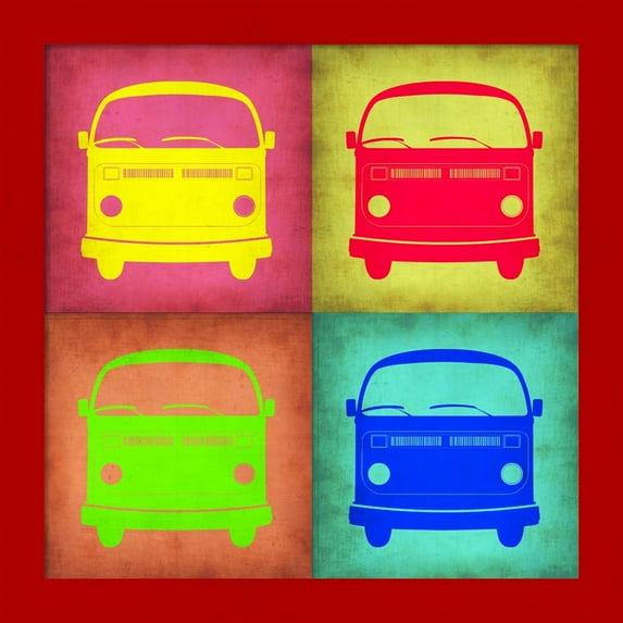 Great Art Now Vintage Bus Pop Art 1 by Naxart, Framed Wall Art, 14W x 14H