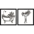 thumbnail image 1 of Great Art Now Vintage Floral Tub & Sink by House Fenway, 2 Piece Framed Art Set Each 13.25"W x 13.25"H, 1 of 4