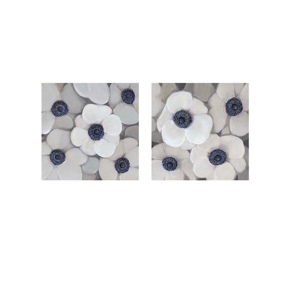 Great Art Now White Anemone by Timothy O'Toole 2 Piece Print Art Set Each 12W x 12H