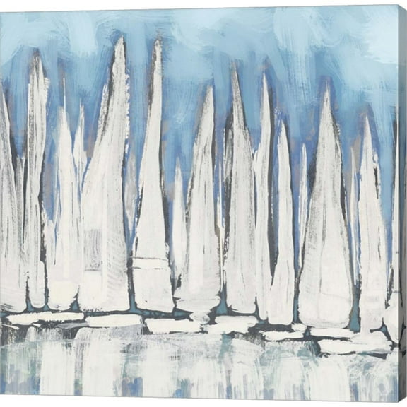 Great Art Now White Sailboat Crowd I by Dan Meneely, Canvas Wall Art, 24W x 24H